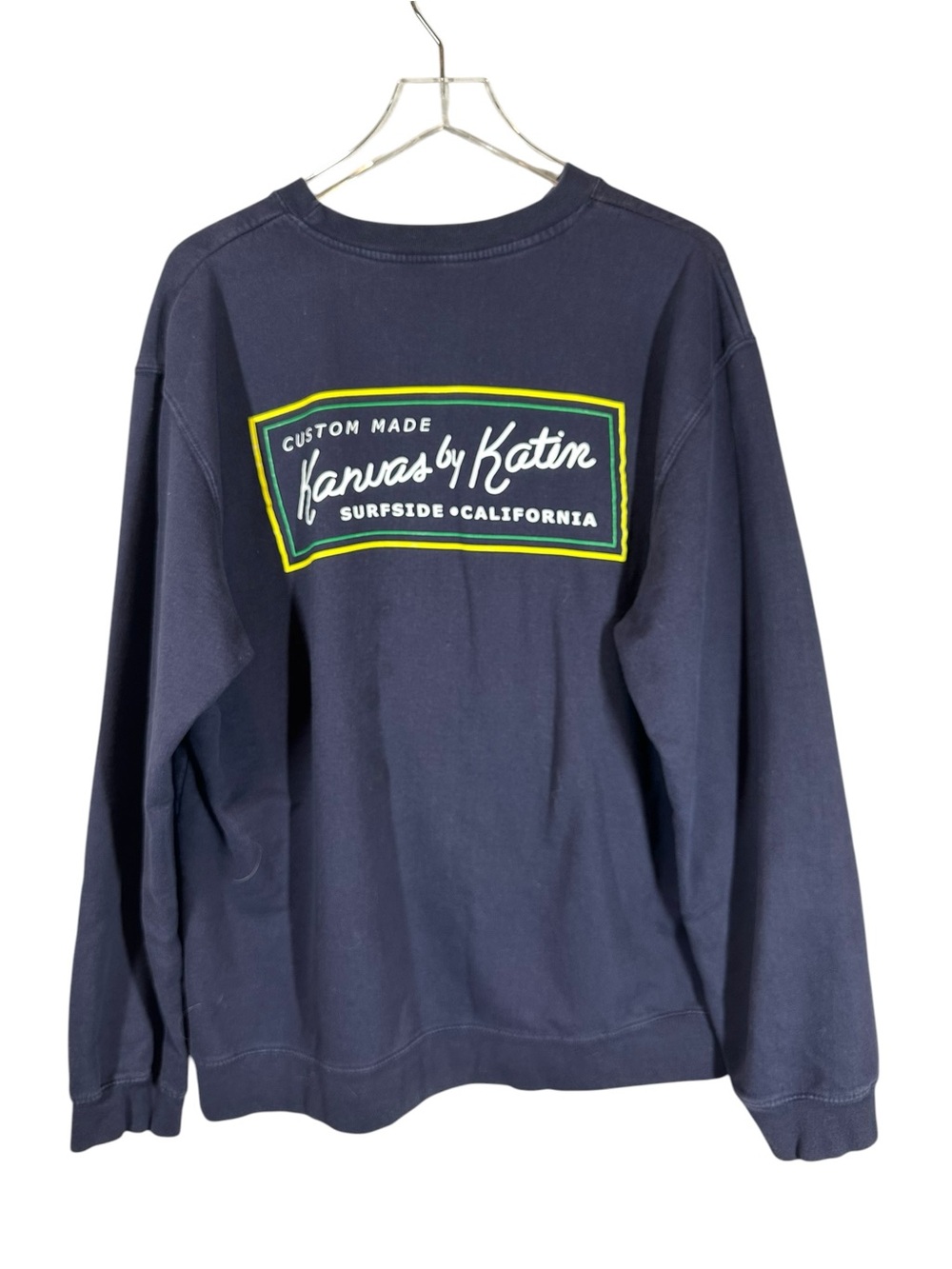KANVAS BY KATIN Men's XL Navy Blue Graphic Crewneck Sweatshirt Surfside CA